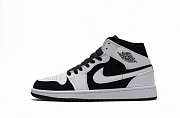 Air Jordan 1 Mid White Black 554725-113 - 1