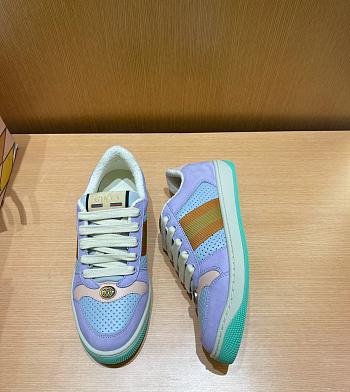 Gucci Screener Cream Leather Purple Green