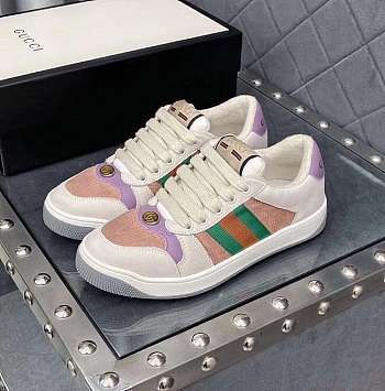 Gucci Screener Leather Sneaker Purple Pink