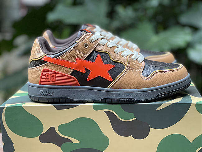 A Bathing Ape Bape SK8 Sta Brown Orange - 1