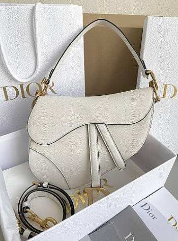 Dior Saddle Bag white 25.5×6.5×20CM