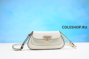Prada Logo-Plaque Shoulder Bag White 