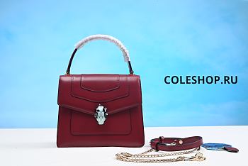 BVLGARI SERPENTI FOREVER TOP HANDLE RED
