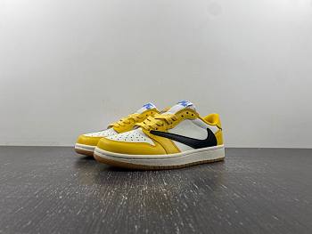 Air Jordan 1 x Travis Scott  Undercut Low Top White Yellow Black DZ4137-700
