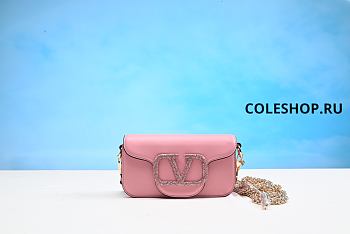 VALENTINO LOCO MICRO BAG WITH CHAIN AND JEWEL LOGO PINK