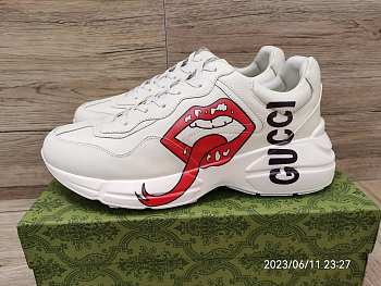 Gucci Rhyton Sneaker With Mouth Print 552093 A9L00 9522
