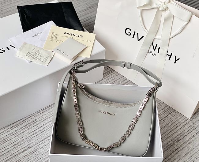 Givenchy Out Bag in Shiny Leather with Chain Grey - 1