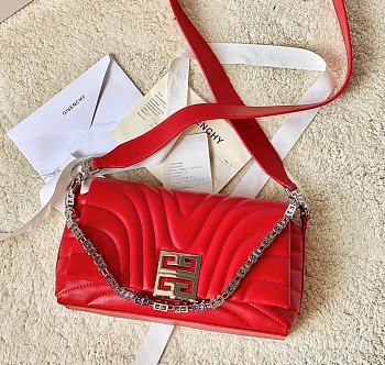 Givenchy 4G Soft Bag in Quilted Leather with Chain Red