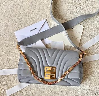 Givenchy 4G Soft Bag in Quilted Leather with Chain Stone Grey