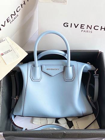 Givenchy Antigona Bag in Box Leather Lighting Blue