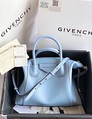 Givenchy Antigona Bag in Box Leather Lighting Blue - 4
