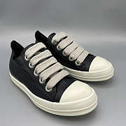 Rick Owens DRKSHDW Low Sneakers Black White Leather (Big shoelace version) - 1