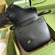 GG Equestrian Inspired Shoulder Bag Black SIZE 21x20x7CM - 5