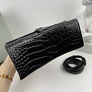 Balenciaga Hourglass Crocodile Black SIZE 23X15X10CM - 5