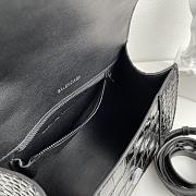 Balenciaga Hourglass Crocodile Black SIZE 23X15X10CM - 3