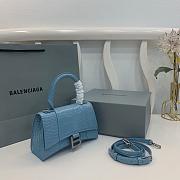 Balenciaga Hourglass Crocodile Blue SIZE 19X13X8CM - 4