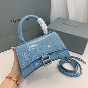 Balenciaga Hourglass Crocodile Blue SIZE 19X13X8CM - 5