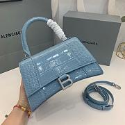 Balenciaga Hourglass Crocodile Blue SIZE 23X15X10CM - 3