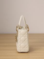 Dior Lady Bag White Milk Pearl Size17x15x7cm - 5