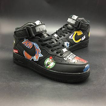 Nike Air Force 1 Mid Supreme NBA Black AQ8017-100