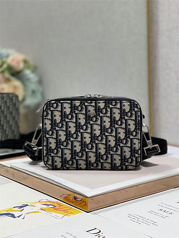 Dior Bag Pouch with Strap Beige and Black 17cm