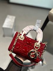 Dior Ladybag Red Patent Cannage Calf Size 20cm - 3