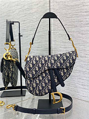 Dior Saddle Bag Blue Dior Oblique Jacquard 25.5cm - 1