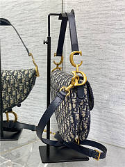 Dior Saddle Bag Blue Dior Oblique Jacquard 25.5cm - 3