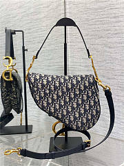 Dior Saddle Bag Blue Dior Oblique Jacquard 25.5cm - 6