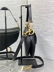 Dior Saddle Bag with Strap Black Grained Calfskin 25.5*20*6.5cm - 3