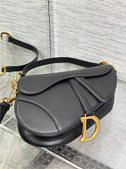 Dior Saddle Bag with Strap Black Grained Calfskin 25.5*20*6.5cm - 4