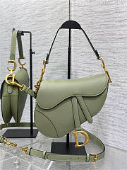 Dior Saddle Bag with Strap Pastel Peyote Green Pearlescent 25.5cm - 1