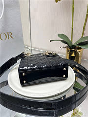 Mini Lady Dior Bag Black Patent Cannage Calfskin 20cm - 3