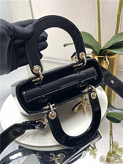 Mini Lady Dior Bag Black Patent Cannage Calfskin 20cm - 4