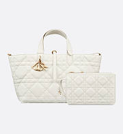 Medium Dior Toujours Bag Latte Macrocannage Calfskin size 28cm - 3