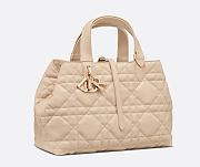 Medium Dior Toujours Bag Powder Beige Macrocannage Calfskin size 28.5cm - 1