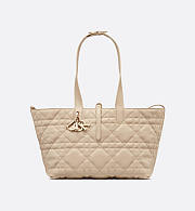 Medium Dior Toujours Bag Powder Beige Macrocannage Calfskin size 28.5cm - 3