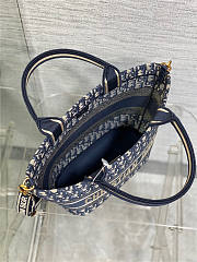 Dior Hat Basket Bag Blue Dior Oblique Embroidery size 27x20x8cm - 2