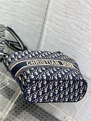 Dior Hat Basket Bag Blue Dior Oblique Embroidery size 27x20x8cm - 3