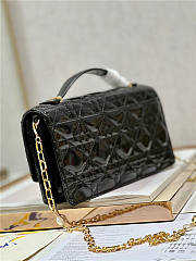 Dior Top Handle Bag Latte Patent Black Cannage Calfskin size 21cm - 5