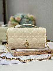 Dior Top Handle Bag Latte Patent Cream Cannage Calfskin size 21cm - 1