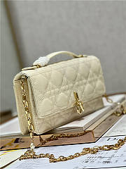 Dior Top Handle Bag Latte Patent Cream Cannage Calfskin size 21cm - 4