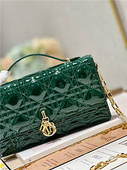 Dior Top Handle Bag Latte Patent Jade Green Cannage Calfskin size 21 cm - 4
