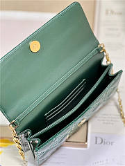 Dior Top Handle Bag Latte Patent Jade Green Cannage Calfskin size 21 cm - 6