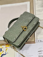 Dior Top Handle Bag Latte Patent Olive Cannage Calfskin size 21cm - 4