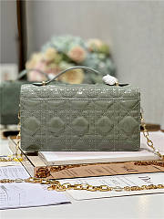 Dior Top Handle Bag Latte Patent Olive Cannage Calfskin size 21cm - 5
