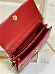 Dior Top Handle Bag Latte Patent Red Cannage Calfskin size 21cm - 5