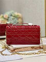 Dior Top Handle Bag Latte Patent Red Cannage Calfskin size 21cm - 6