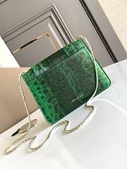BVLGARI REVERSE FOREVER CROSSBODY BAG GREEN 22X15X4.5CM - 3