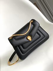 BVLGARI REVERSE FOREVER SHOULDER BAG BLACK 22.5X15X7CM - 6